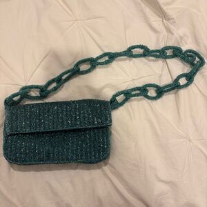 Teal Beaded Bag